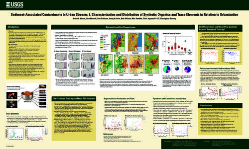 Sediment-Associated Contaminants in Urban Streams: I. Characterization and Distribution of Synthetic Organics and Trace Elements in Relation to Urbanization Patrick Moran, Lisa Nowell, Dan Calhoun, Kathy Kuivila, Bob Gi