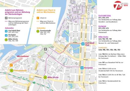 Graf-Adolf-Platz U71, U72, U73 Von Haltestelle aus Fußweg über Haroldstr. und Kavalleriestr.  Kirchplatz