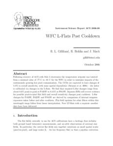 Instrument Science Report ACS[removed]WFC L-Flats Post Cooldown R. L. Gilliland, R. Bohlin and J. Mack [removed]