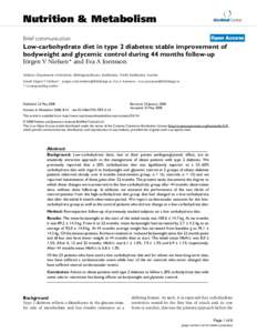 Nutrition & Metabolism  BioMed Central Open Access