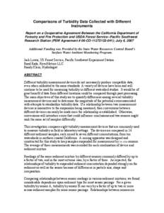 Comparisons of Turbidity Data Collected with Different Instruments