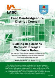 East Cambridgeshire District Council Building Regulations Domestic Charges Guidance Notes