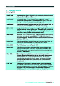 KEY ANNOUNCEMENTS  KEY ANNOUNCEMENTS (March to May[removed]March 2006