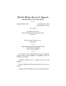 United States Court of Appeals FOR THE DISTRICT OF COLUMBIA CIRCUIT Argued March 8, 2012  Decided June 5, 2012