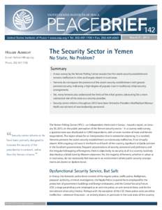 Terrorism in Yemen / Ali Abdullah Saleh / Security guard / Houthis / United States Institute of Peace / Asia / Politics / Yemen
