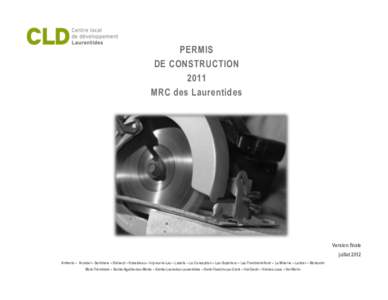 PERMIS DE CONSTRUCTION 2011 MRC des Laurentides  Version finale