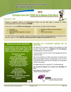     NEW!  Echoes from the CSSS de la Basse-Côte-Nord