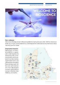 DEPARTMENT OF BIOSCIENCE  INFORMATION WELCOME TO BIOSCIENCE