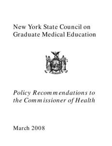 policy Recommendations to the Commissioner of Health
