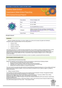 T DEPARTMENT OF EDUCATION, TRAINING AND EMPLOYMENT Buddina State School Queensland State School Reporting 2013 School Annual Report