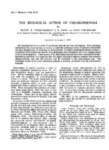 Brit. J. Pharmacol[removed]), 13, 20.  THE BIOLOGICAL ACTION OF CHLOROPHENOLS