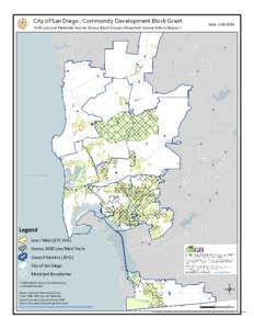 City of San Diego : Community Development Block Grant  Date: [removed]HUD Low and Moderate Income Census Block Groups (Household Income 80% or Below) * RAN CHO