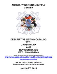 AUXILIARY NATIONAL SUPPLY CENTER DESCRIPTIVE LISTING CATALOG WITH CROSS INDEX