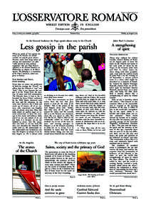 Price € 1,00. Back issues € 2,00  L’OSSERVATORE ROMANO WEEKLY EDITION  IN ENGLISH