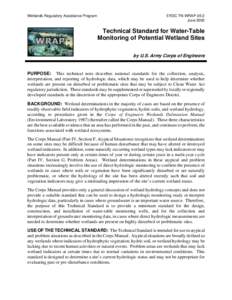 ERDC TN-WRAP-05-2, June 2005, Technical Standard for Water-Table Monitoring of Potential Wetland Sites