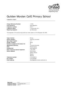 PROTECT - INSPECTION: (Report for sign off, 378171, Guilden Morden CofE Primary School) Type=QA, DocType=Inspection Report, Inspection=378171, ISPUniqueID=