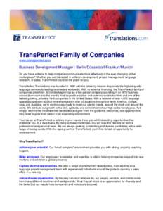 Sales / Skill / Diversity / Liz Elting / Business / TransPerfect / Business development