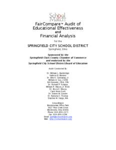 FairCompare™ Audit of Educational Effectiveness and Financial Analysis for the