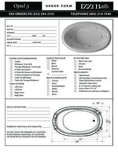 Opal 5  izzi bath ORDER FORM