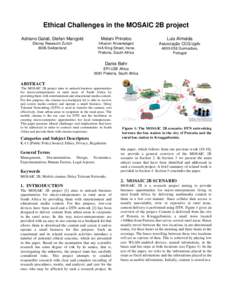 Ethical Challenges in the MOSAIC 2B project Adriano Galati, Stefan Mangold Melani Prinsloo  Luis Almeida