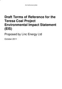 Error! AutoText entry not defined.  Draft Terms of Reference for the Teresa Coal Project Environmental Impact Statement (EIS)
