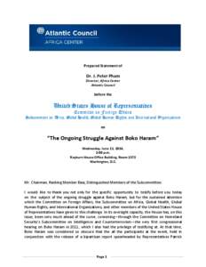 J. Peter Pham Prepared Statement at Hearing on “The Ongoing Struggle Against Boko Haram”