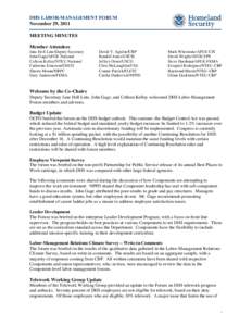 Federal Emergency Management Agency / American Federation of Government Employees / Public economics / United States Department of Homeland Security / Government / Management / Trade unions in the United States / Telecommuting / Working time