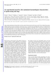 British Journal of Nutrition (2009), 102, 1318–1323 q The Authors 2009 doi:S0007114509389254  An experimental meat-free diet maintained haematological characteristics