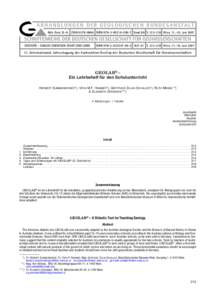 ABHANDLUNGEN DER GEOLOGISCHEN BUNDESANSTALT Abh. Geol. B.-A. ISSN[removed]ISBN[removed]7 Band 6 0 S. 213–218 Wien, 11.–16. Juni 2007 SCHRIFTENREIHE DER DEUTSCHEN GESELLSCHAFT FÜR GEOWISSENSCHAFTEN GEOTOPE 