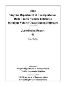 2005 Virginia Department of Transportation Daily Traffic Volume Estimates