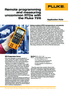 Remote programming and measuring uncommon RTDs with the Fluke 726  Application Note
