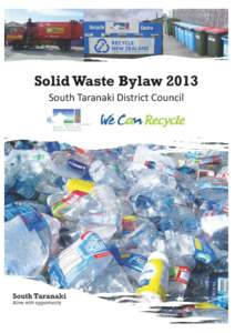 Appendix Page | 0  SOLID WASTE BYLAW 2013 SOUTH TARANAKI DISTRICT COUNCIL 1.0