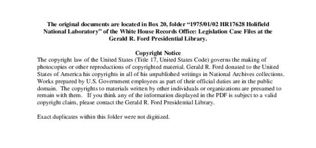 [removed]HR17628 Holifield National Laboratory