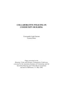 Collaborative policing in community building