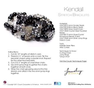 Kendall Stretch Bracelets Materials: #6mm Smoke Pearls #8mm Black Pearls #Silver Small Chain