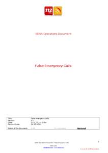 EENA Operations Document  False Emergency Calls Title: Version: