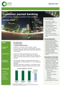 SeptemberCustomer owned banking Credit Unions, Building Societies & Mutual Banks Size & Strength