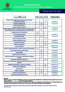 KALENDAR OBUKA Crna Gora UPRAVA ZA KADROVE IZ OPŠTEG PROGRAMA STRUČNOG OSPOSOBLJAVANJA I USAVRŠAVANJA