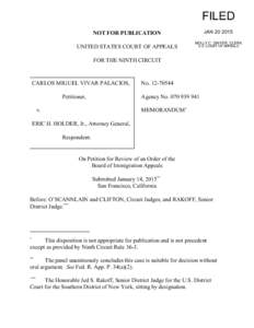 FILED JAN[removed]NOT FOR PUBLICATION UNITED STATES COURT OF APPEALS