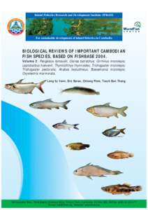 Inland Fisheries Research and Development Institute (IFReDI)  For sustainable development of inland fisheries in Cambodia