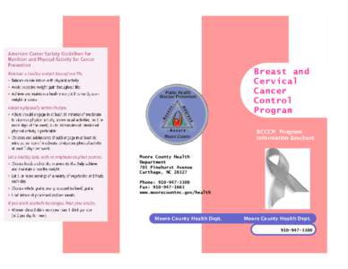 Breast and Cervical Cancer Control Program BCCCP: Program