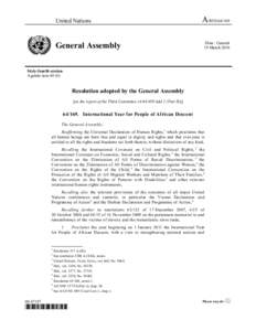 United Nations  General Assembly A/RESDistr.: General