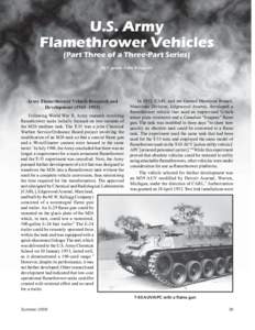 U.S. Army Flamethrower Vehicles (Part Three of a Three-Part Series)