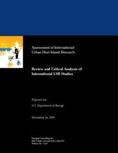 Assessment of International Urban Heat Island Research: Review and Critical Analysis of International UHI Studies