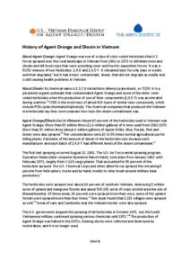 2 AOVII Fact Sheet - History of AO and Dioxin in Vietnam- Aug 2011