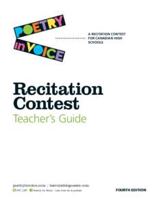 A recitation contest for Canadian high schools Recitation Contest