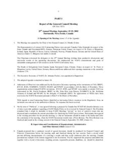 3  PART I Report of the General Council Meeting (GC Doc. 03/3)