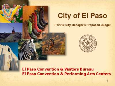 City of El Paso FY2013 City Manager’s Proposed Budget