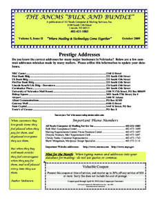 THE ANCMS “BULK AND BUNDLE” A publication of All Needs Computer & Mailing Services, Inc[removed]South 13th Street Lincoln, NE[removed]1083