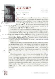Ohioana Library: Profile of Annie Oakley - Ohio Sharpshooter